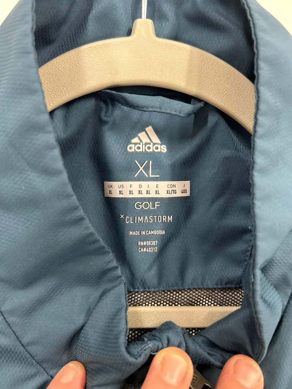 Nike Golf XL Windbreaker Pullover Blue Colorblock Short Sleeve Quarter Zip Sport